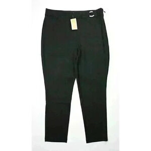 NEW! MICHAEL Michael Kors Women's XL Logo Slim Ankle Pants In Black NWT $110